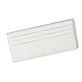 Slim white lychee grain leather wallet insert with six card slots for organization - White