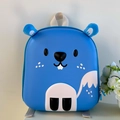 Dettaglio dello zaino a guscio rigido azzurro con scoiattolo per bambini dell'asilo - Blu