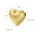 Polished gold heart-shaped bead with 3.0mm hole diameter for DIY jewelry making - VZ458 Heart Gold X-Large
