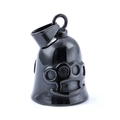 Ciondolo a campanella da motociclista nero lucido con design a tirapugni - Pendaglio a campana tirapugni nero lucido / Nero (Pendaglio + Gancio a pressione)