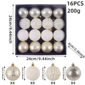 Set di 16 palline di Natale dipinte con fiocchi di neve e motivi in una scatola regalo - Stile Oro