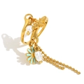Chic 18K gold plated stainless steel open ring with bee, pearl, and daisy charms - Tassel Bee Daisy Style 1 (R5237) / 18K Gold