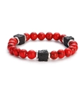 Red Turquoise With Silver Spacers