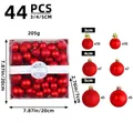 Set di 44 palline di Natale rosse, finiture lucide e glitterate, da 3cm a 5cm - Rosso