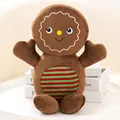 Gingerbread man plush toy with festive red and green patterns for Christmas decor - Chocolate Gingerbread Man / 40CM