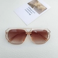 Champagne transparent sunglasses with brown gradient lenses and double bridge frame - Champagne