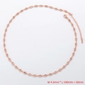 Detail of rose gold necklace with 4.5mm round crystals and 430mm adjustable chain - Necklace / Rose Gold / Champagne Zirconia