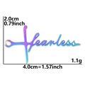 Rainbow plated stainless steel fearless charm with cross for DIY jewelry making - Fearless / Rainbow