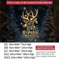 Gold reindeer and snowflake Christmas static window sticker for glass decoration - SDHZUV-31 [Reindeer Head Design] / Small (40*75CM)