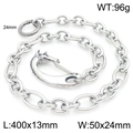Silver stainless steel punk wallet chain featuring a heavy-duty horse head spring clasp - Horse Head Style-40cm(KK113-Z)