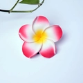 Pink and white gradient foam plumeria hair clip accessory on clean white background - Red Flower Head [4cm]