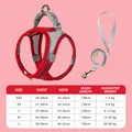 Size chart for red breathable pet harness and leash set with reflective safety strips - XXS / Red Grey Patchwork