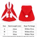Christmas pet cape for dogs and cats in red velvet with hood and pompom size chart - S / Christmas Handsome Cape / Red