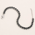 Tennis bracelet with round cut black zirconia set in a silver-tone polished finish - Steel-Black / Bracelet