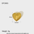 Macro view of gold heart locket pendant with floral engraving and 25mm dimensions - Heart-Shaped Gold (DFC65G)