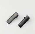 Paar mini zwarte rechthoekige metalen haarklemmen van 2 cm met een matte finish - 2,0 cm Matzwarte Vierkante Clip