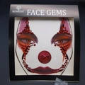Red 3D circus clown face gems with acrylic rhinestones in black window box packaging - ws022 Red Joker Clown