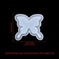 Butterfly-shaped silicone shaker mold for DIY crystal resin charms, size 58x53mm - Butterfly 1 Quicksand Mold LS#34