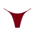 Dark red double-strap low waist thong in soft pure cotton for women underwear - Burgundy