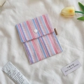 Pink striped fabric pouch with snap button for sanitary napkins and small items - Bubble Pink Stripes