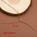 Golden 1.5mm titanium steel necklace with 45cm adjustable chain and lobster clasp - Bead Chain / Gold