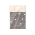 Autocollants nail art motif cerise et nœud avec paillettes rouges et textures relief - TA385-Rose Pailleté