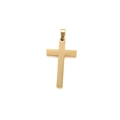 Polished golden stainless steel cross pendant necklace with a brilliant metallic finish - 45*26*3.0mm / Gold Cross Shape