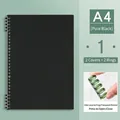 A4 DIY binder notebook with black covers and transparent green plastic rings for students - 30 Holes A4 / Jet Black