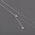 Silver-plated cross chain with lobster clasp and clear faceted bead on extension - Silver Basic Chain