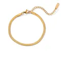 Polished golden stainless steel snake chain bracelet with adjustable lobster clasp - Snake Chain (HC-B20186)