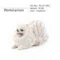 Statuina di cane Volpino di Pomerania bianco con texture realistica della pelliccia - Volpino di Pomerania (PL127-1091)