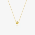Collier minimaliste en argent sterling 925 avec un pendentif boule plaqué or poli - Argent 925 / Doré
