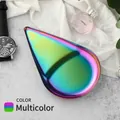 Rainbow plated stainless steel teardrop jewelry tray with aesthetic life styling - Stainless Steel / Waterdrop Shape Multicolor (18*10.5cm)