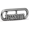 Freedom connector charm in dark grey finish for DIY charm bracelets and chain links - LJQ20-Freedom Alphabet Charm-Gunmetal Black