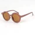 Kids round sunglasses in matte dusty rose finish with brown UV400 protected lenses - Lavender Purple (Standard)