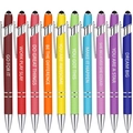 Set of 10 colorful stylus ballpoint pens with motivational quotes and matte finish - Inspirational Matte Stylus Series