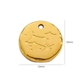 10mm 14k gold-plated titanium steel round pendant with embossed zodiac sign detail - Leo