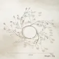 Christmas 23cm silver acrylic crystal snowflake branch ring with glitter beads, 29g - Silver White Wreath