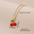 Collana in acciaio inossidabile dorato con ciondolo ciliegia e specifiche tecniche - 8# Ciliegia