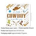 20 stuks blauwe en bruine cowboy thema wegwerpservetten voor feestservies set - 20 Servetten