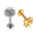 Piercings trèfle à quatre feuilles en or et argent, taille 5,9mm, studs en acier - Trèfle à Quatre Feuilles-NO 8