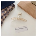 Transparent geometric circular hair claw clip in a minimalist French style for women - Clear