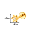 Goldener Titan-Blumen-Ohrstecker mit klarem Kristall und 0,36 cm Blütendurchmesser - Blumen Zirkonia Stil (T2559-2) / Gold