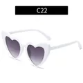 Fashion heart-shaped white sunglasses with purple gradient lenses and glitter finish - White Frame Gray Lens
