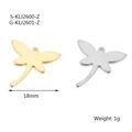 Dragonfly charms in gold and silver finish, 18mm stainless steel insect pendants for DIY - Dragonfly Style 2
