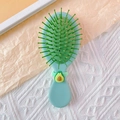Cute green avocado air cushion hair brush for scalp massage and smooth styling - Avocado (Long Comb)