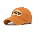 Close-up of vintage Las Vegas embroidery on a yellow cotton baseball cap with retro font - Adjustable / Yellow