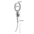Punk style stainless steel skull hoop earring with 29mm drop pendant in silver finish - Skull with Hook