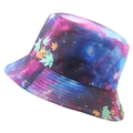 Cappello da pescatore reversibile tie-dye con stampa galassia e foglie d'acero - 58cm / Stampa Foglia d'Acero Cielo Stellato (Colore 1)