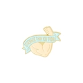 Broche de esmalte con brazo musculoso y cinta azul Stronger Than You Think - Brazo musculoso
